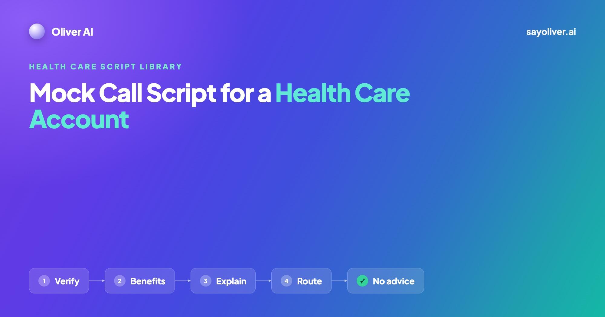 Mock Call Script for a Health Care Account: 6 Full Examples