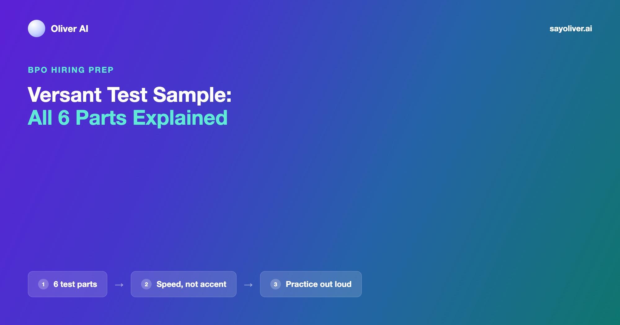 Versant Test Practice: Free Sample Questions for All 6 Parts